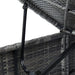 Ligbed met kussen poly rattan grijs