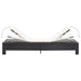 Ligbed met kussen poly rattan zwart