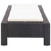 Ligbed met kussen poly rattan zwart