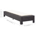 Ligbed met kussen poly rattan zwart