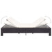 Ligbed met kussen 2-persoons poly rattan zwart