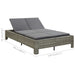 Ligbed met kussen 2-persoons poly rattan grijs