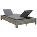 Ligbed met kussen 2-persoons poly rattan grijs