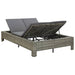 Ligbed met kussen 2-persoons poly rattan grijs