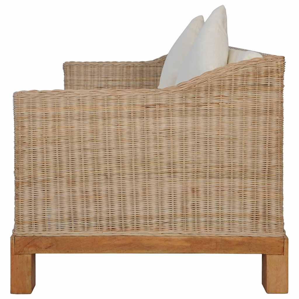 2-delig Bankstel met kussens natuurlijk rattan