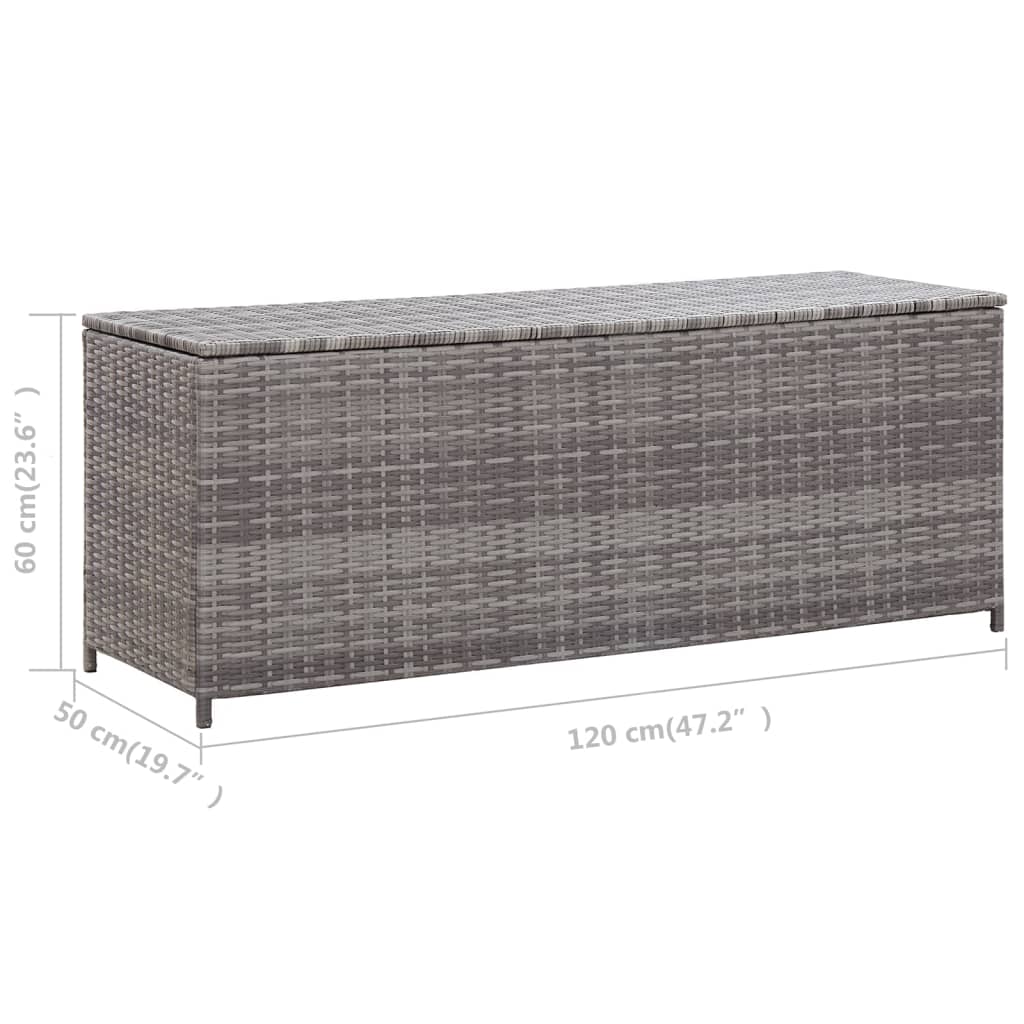 Tuinbox 120x50x60 cm poly rattan grijs