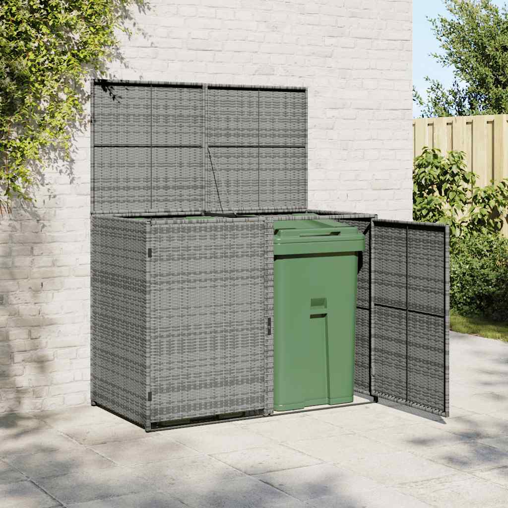 Containerberging dubbel 148x77x111 cm poly rattan antraciet