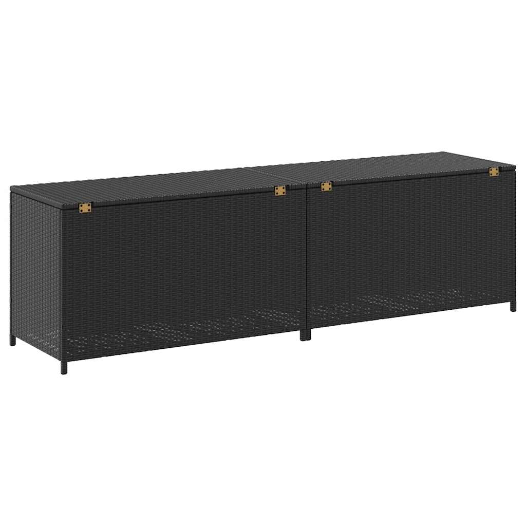 Tuinbox 200x50x60 cm poly rattan zwart
