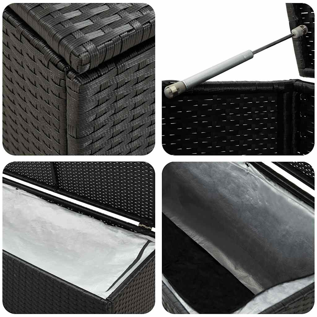 Tuinbox 200x50x60 cm poly rattan zwart