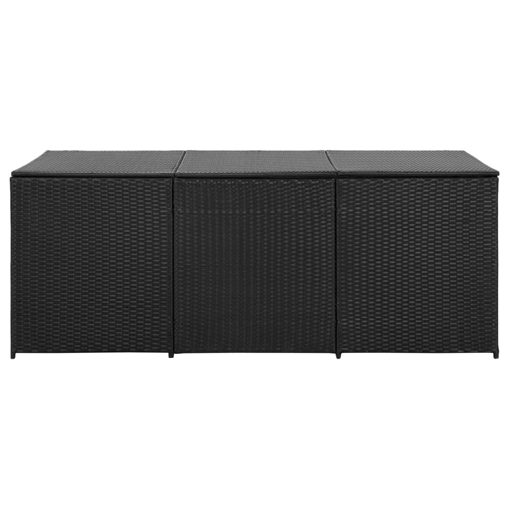 Tuinbox 180x90x70 cm poly rattan zwart
