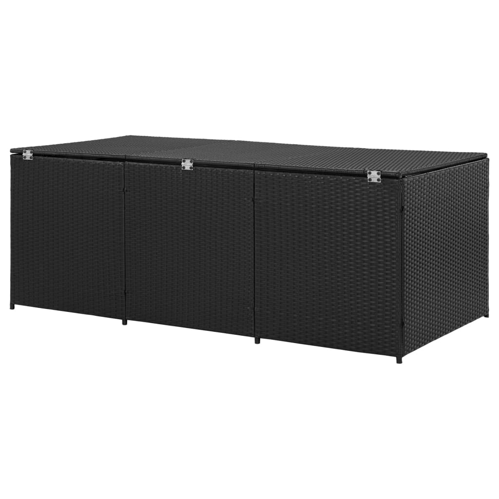 Tuinbox 180x90x70 cm poly rattan zwart