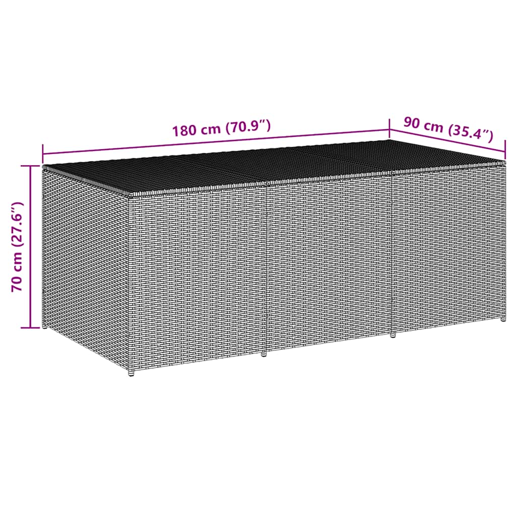 Tuinbox 180x90x70 cm poly rattan bruin
