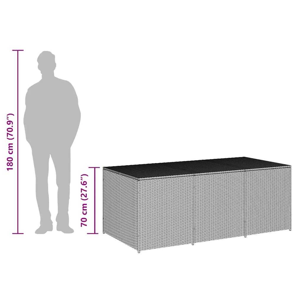 Tuinbox 180x90x70 cm poly rattan bruin