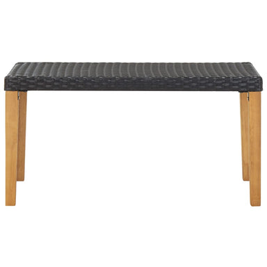 Tuinbank 120 Cm Poly Rattan En Massief Acaciahout Zwart