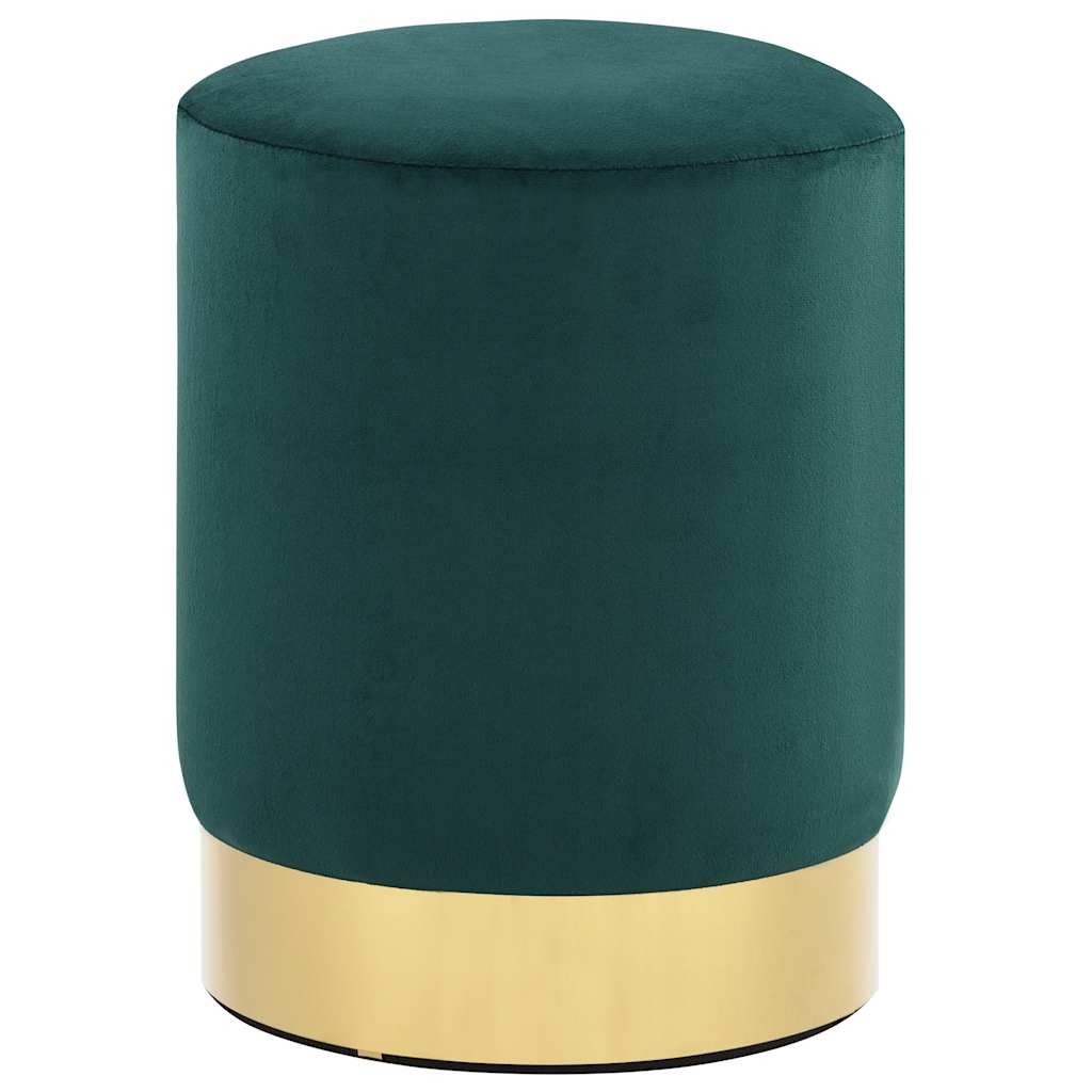 Kruk fluweel 28 x 36 cm donkergroen en goudkleurig