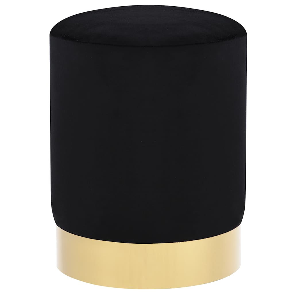 Kruk fluweel 28 x 36 cm zwart en goudkleurig