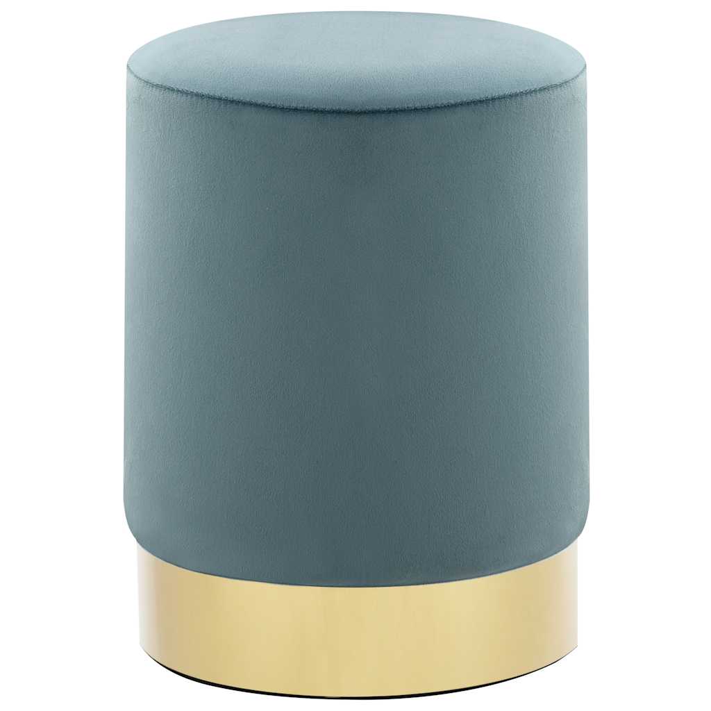 Kruk fluweel 28 x 36 cm lichtblauw en goudkleurig