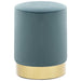 Kruk fluweel 28 x 36 cm lichtblauw en goudkleurig