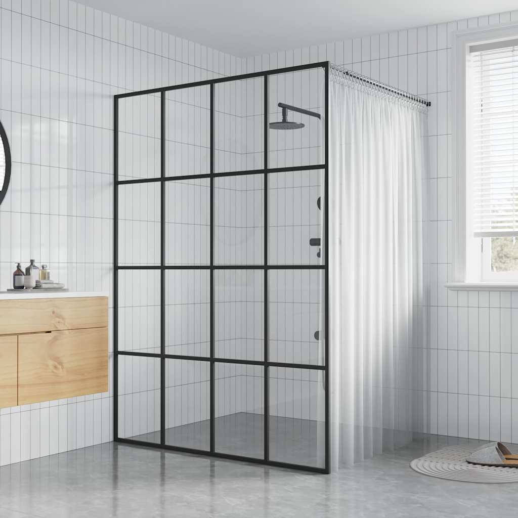 Inloopdouchewand 140x195 cm transparant gehard glas