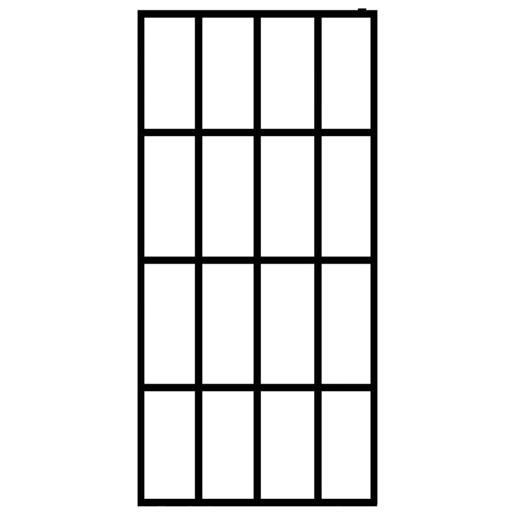 Inloopdouchewand 100x195 cm mat gehard glas