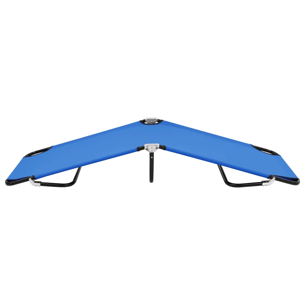Ligbed inklapbaar staal blauw