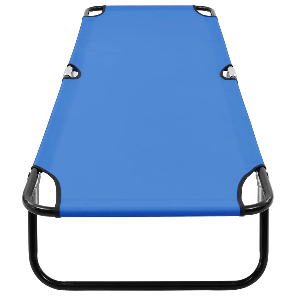 Ligbed inklapbaar staal blauw