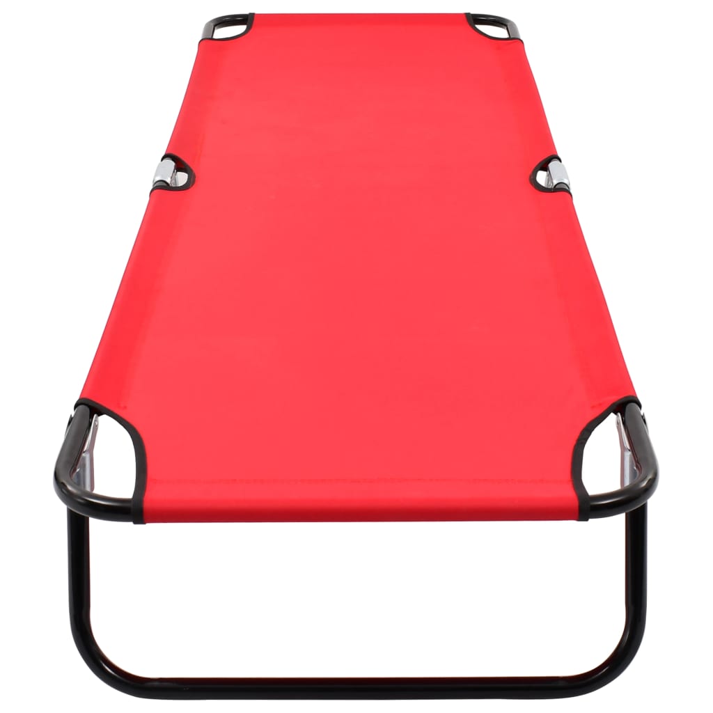 Ligbed inklapbaar staal rood