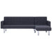 Slaapbank L-vormig polyester donkergrijs