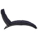 Ligbed met kussen poly rattan zwart