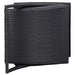 Ligbed met kussen poly rattan zwart