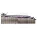 Ligbed met kussen poly rattan grijs