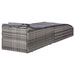 Ligbed met kussen poly rattan grijs