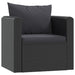 7-Delige Loungeset Met Kussens Poly Rattan Zwart 1 3x hoek + 2x midden + Fauteuil + Tafel
