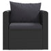 7-Delige Loungeset Met Kussens Poly Rattan Zwart 1 3x hoek + 2x midden + Fauteuil + Tafel