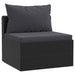 7-Delige Loungeset Met Kussens Poly Rattan Zwart 1 3x hoek + 2x midden + Fauteuil + Tafel