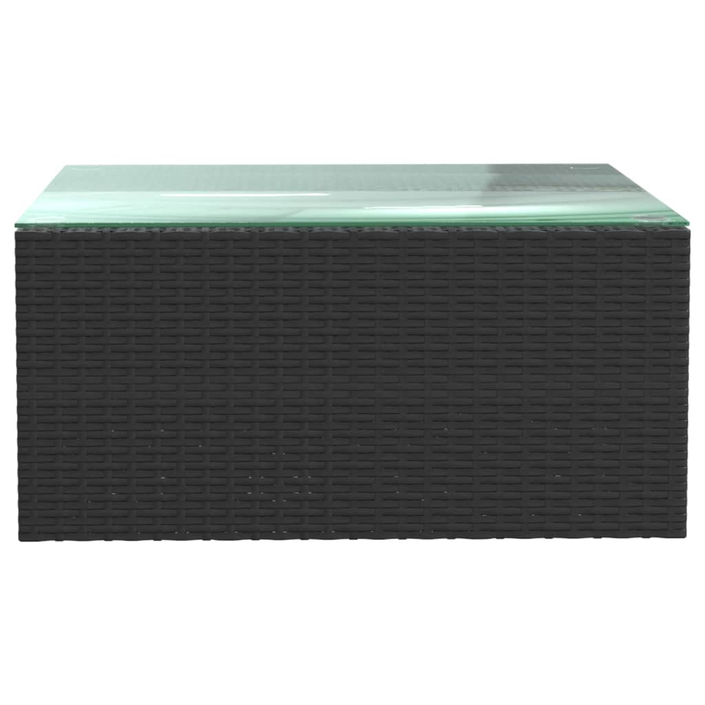 7-Delige Loungeset Met Kussens Poly Rattan Zwart 1 3x hoek + 2x midden + Fauteuil + Tafel