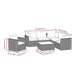 7-Delige Loungeset Met Kussens Poly Rattan Zwart 1 3x hoek + 2x midden + Fauteuil + Tafel