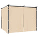 Prieel met gordijnen 3x3 m staal crème
