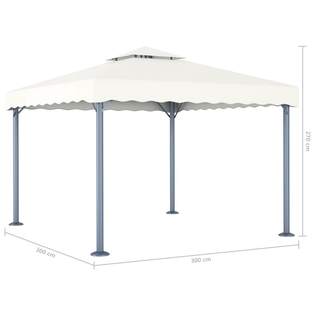 Prieel 300x300 cm aluminium crème