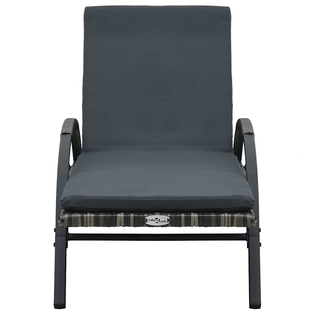 Ligbedden met tafel poly rattan antraciet