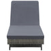 Ligbed met wielen en kussen poly rattan antraciet