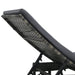 Ligbed met wielen en kussen poly rattan antraciet