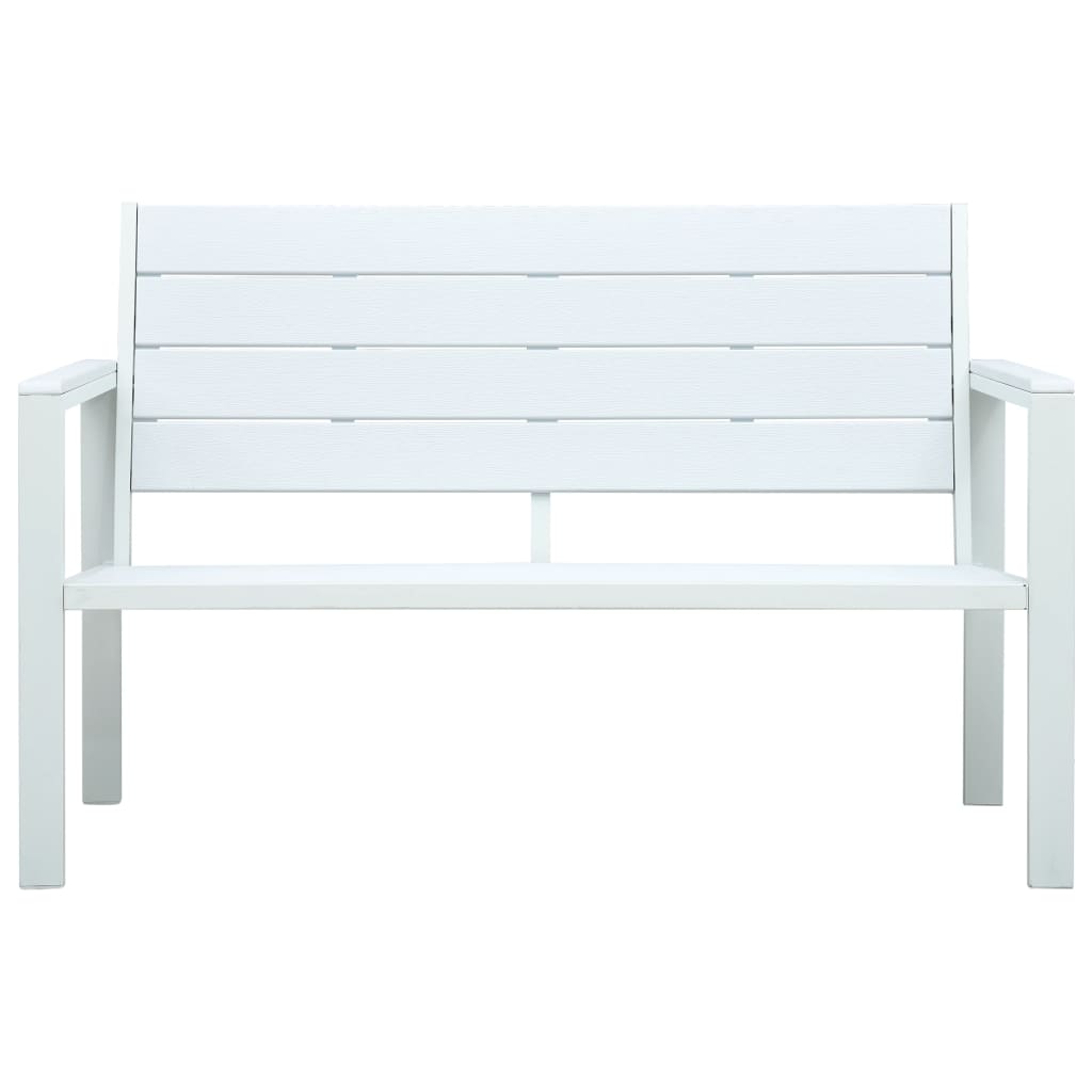 Tuinbank hout-look 120 cm HDPE wit