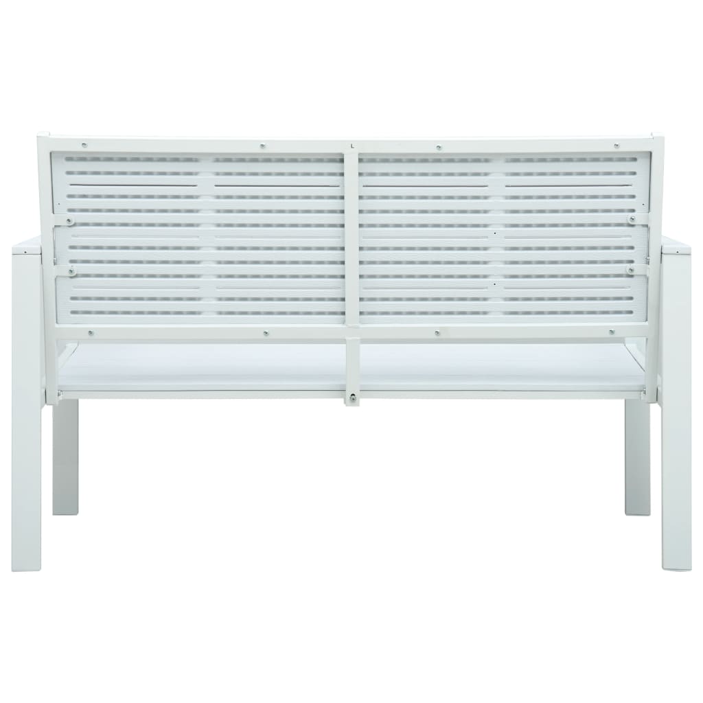 Tuinbank hout-look 120 cm HDPE wit