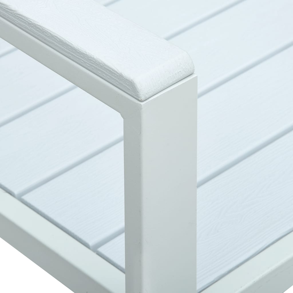 Tuinbank hout-look 120 cm HDPE wit