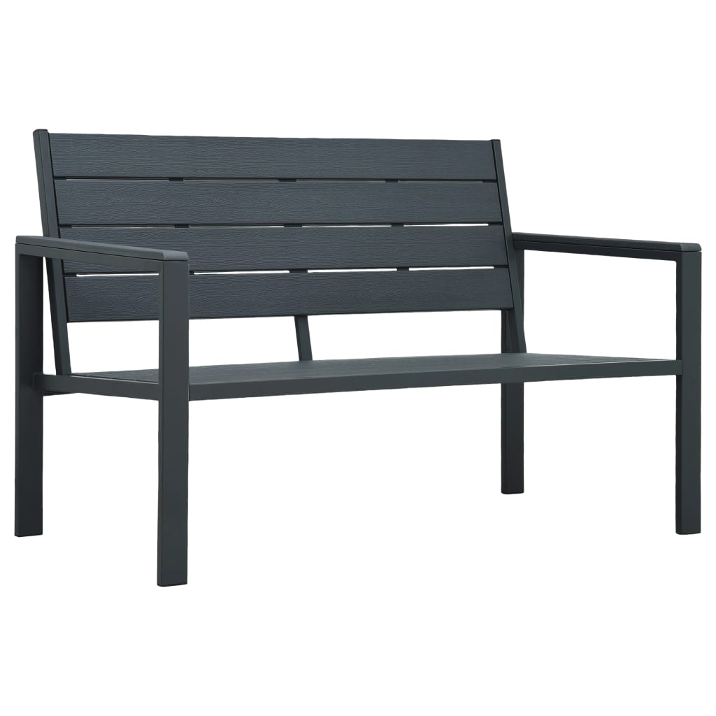 Tuinbank hout-look 120 cm HDPE grijs