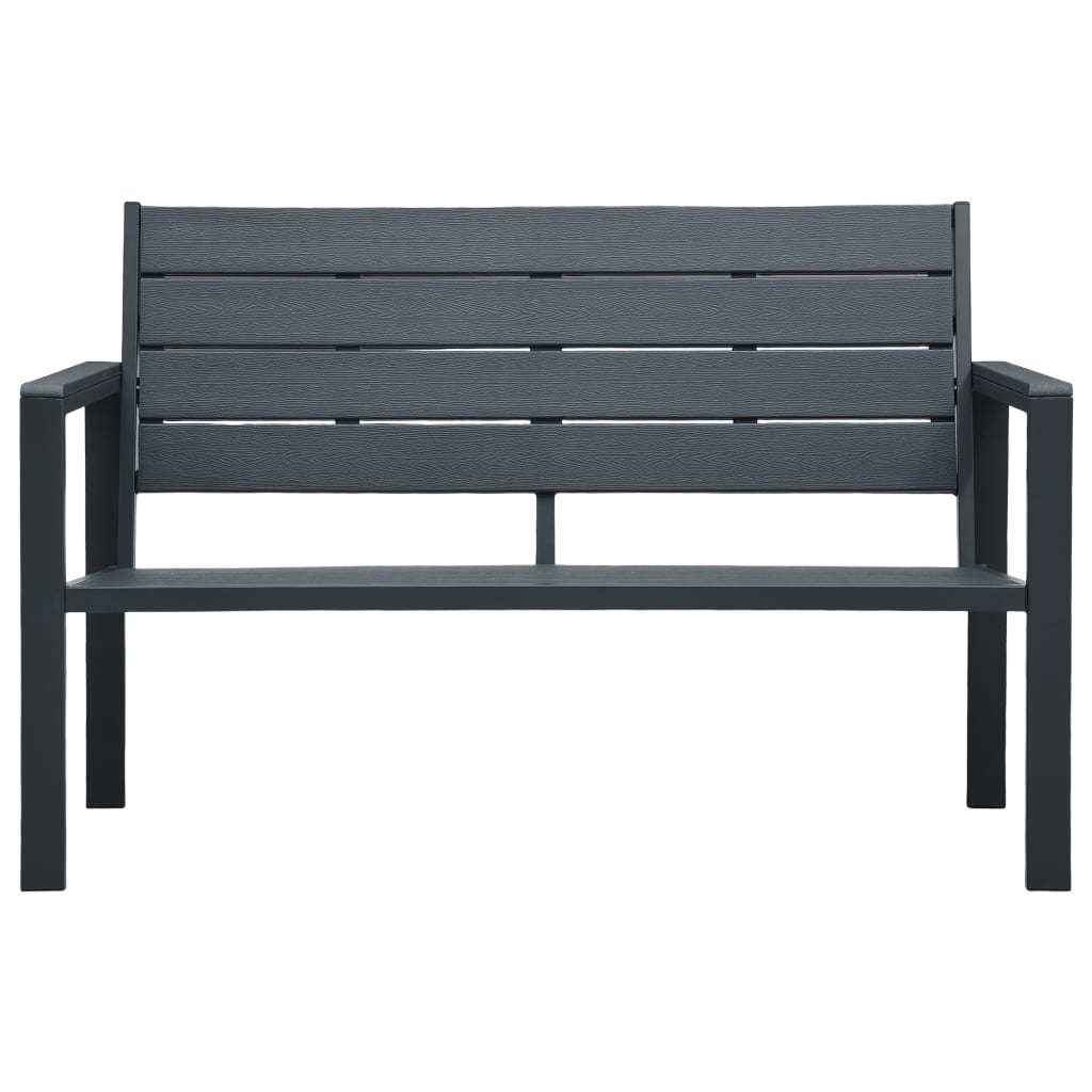 Tuinbank hout-look 120 cm HDPE grijs