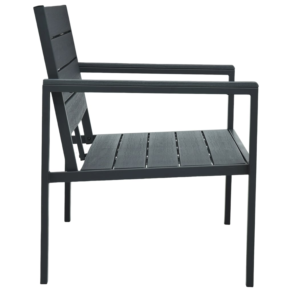 Tuinbank hout-look 120 cm HDPE grijs