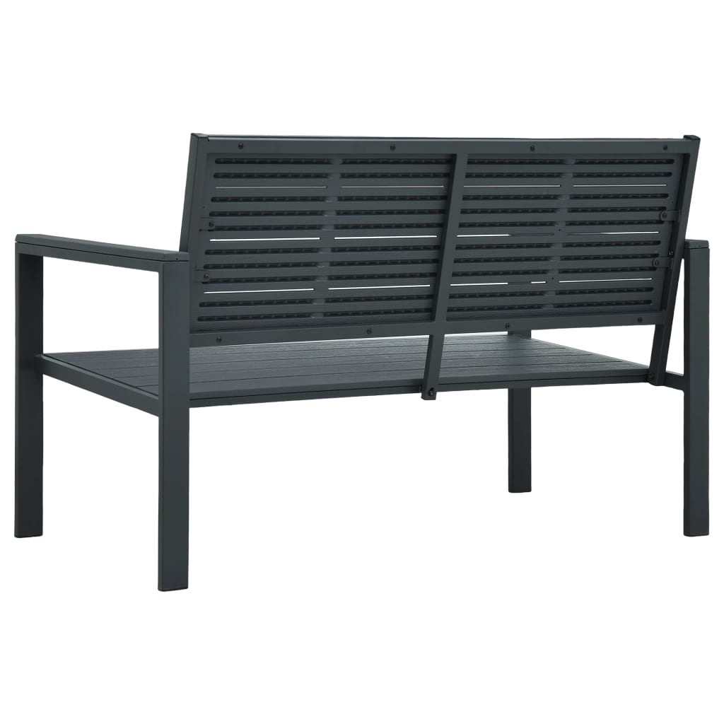 Tuinbank hout-look 120 cm HDPE grijs