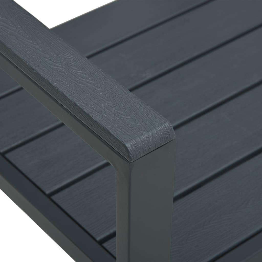 Tuinbank hout-look 120 cm HDPE grijs